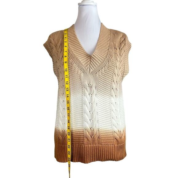 The Drop Camille Cable Cotton Sweater Vest Adobe Brown Terra Cotta Size S - Picture 8 of 8